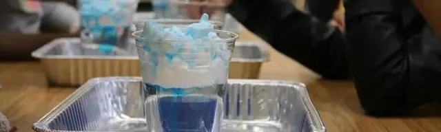 weather experiment in glass container