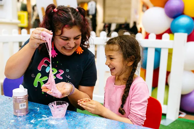 Making slime at a Fizz Kidz event