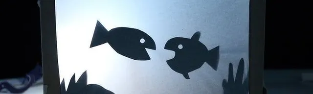 shadow puppet box of fish