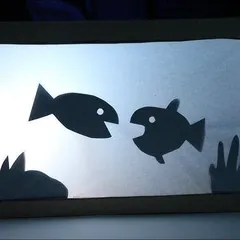 shadow puppet box of fish