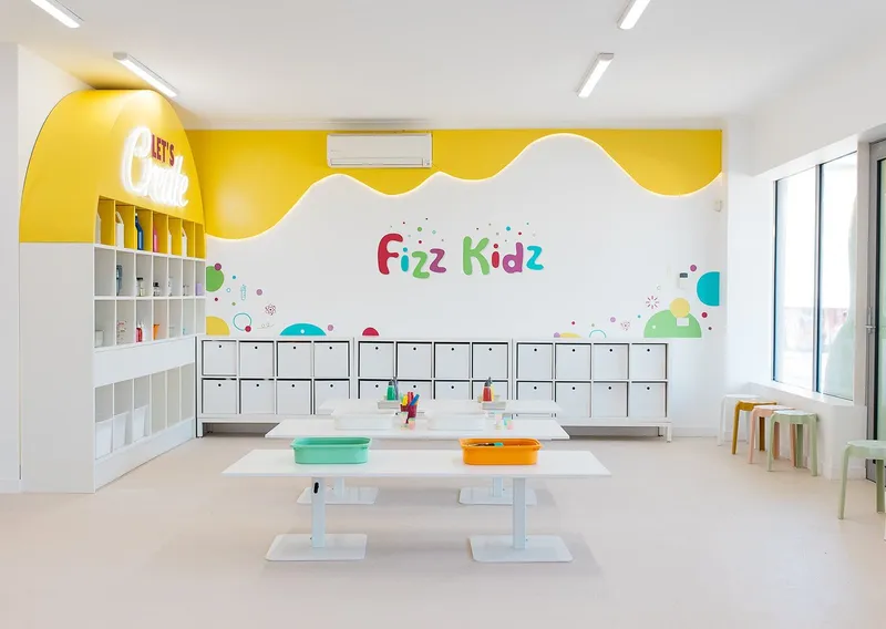 The wall of a Fizz Kidz studio