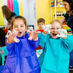 Children smiling during a Fizz Kidz session