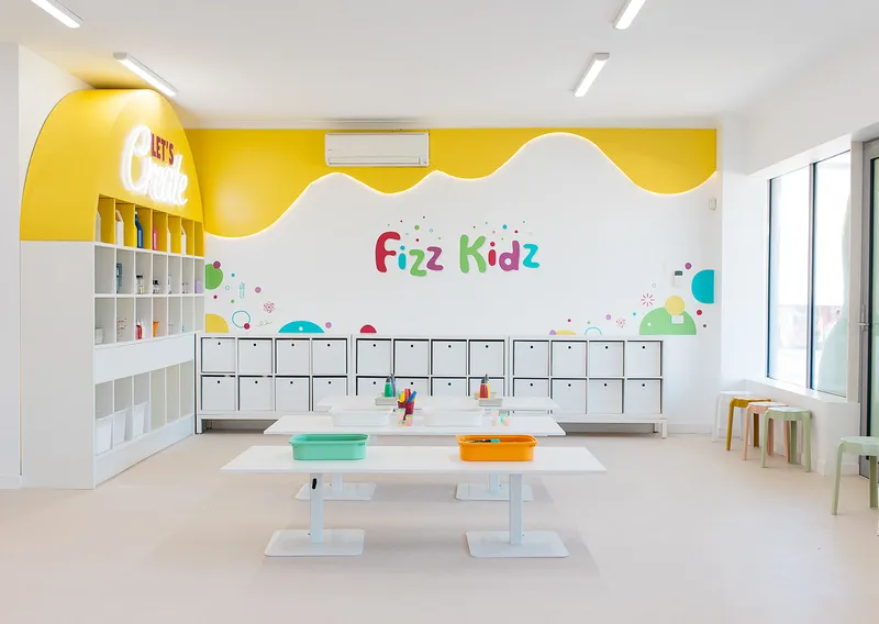 The wall of a Fizz Kidz studio
